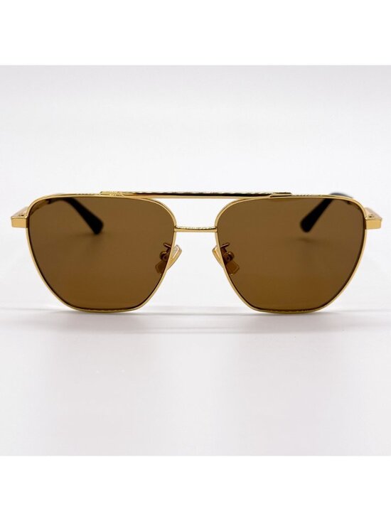 NEW BOTTEGA VENETA SUNGLASSES BV1236S 002 UNISEX GOLD EYEWEAR